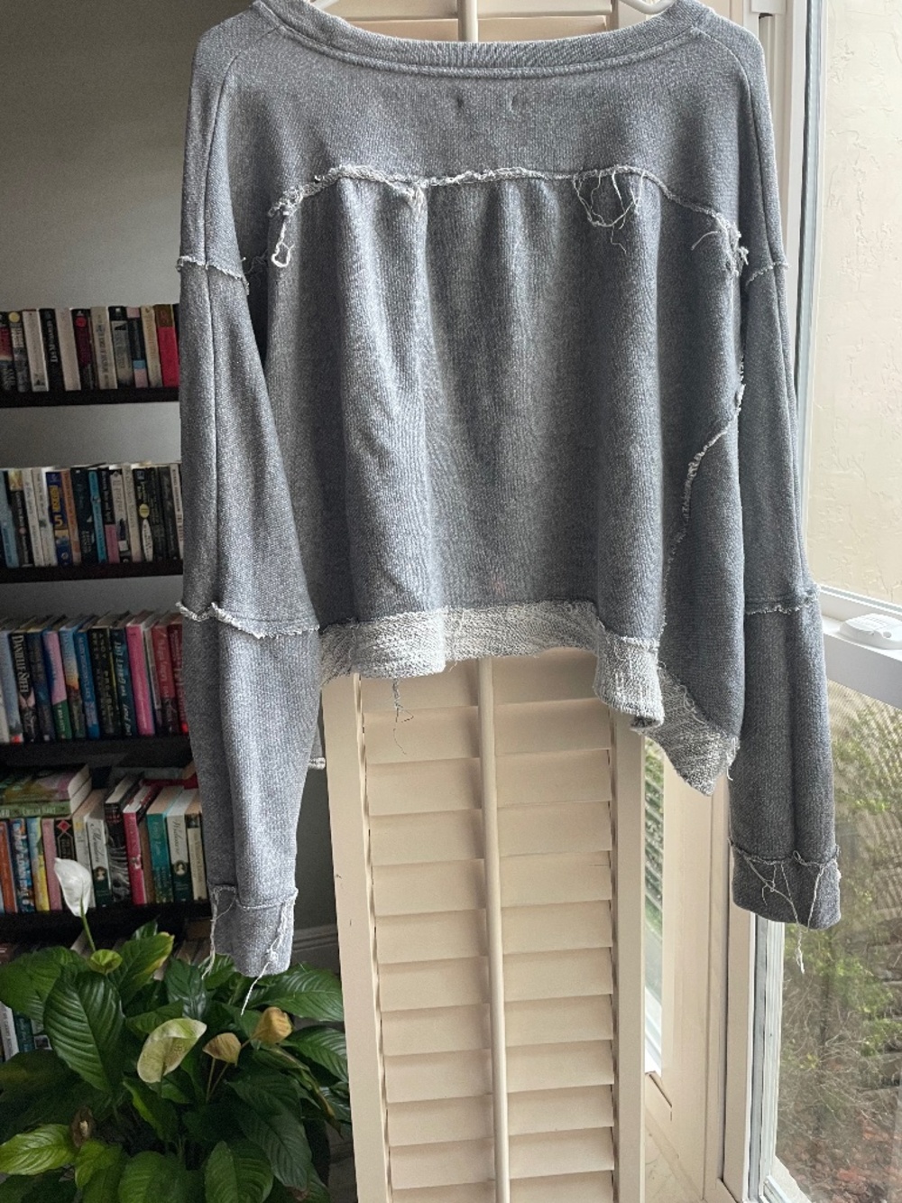 Light Gray distressed sweatshirt size medium